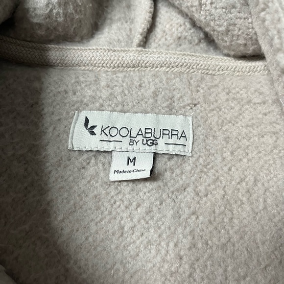 Koolaburra by UGG Tan Khaki Sherpa Fleece Hoodie Pullover Size Medium Cozy - Picture 3 of 3